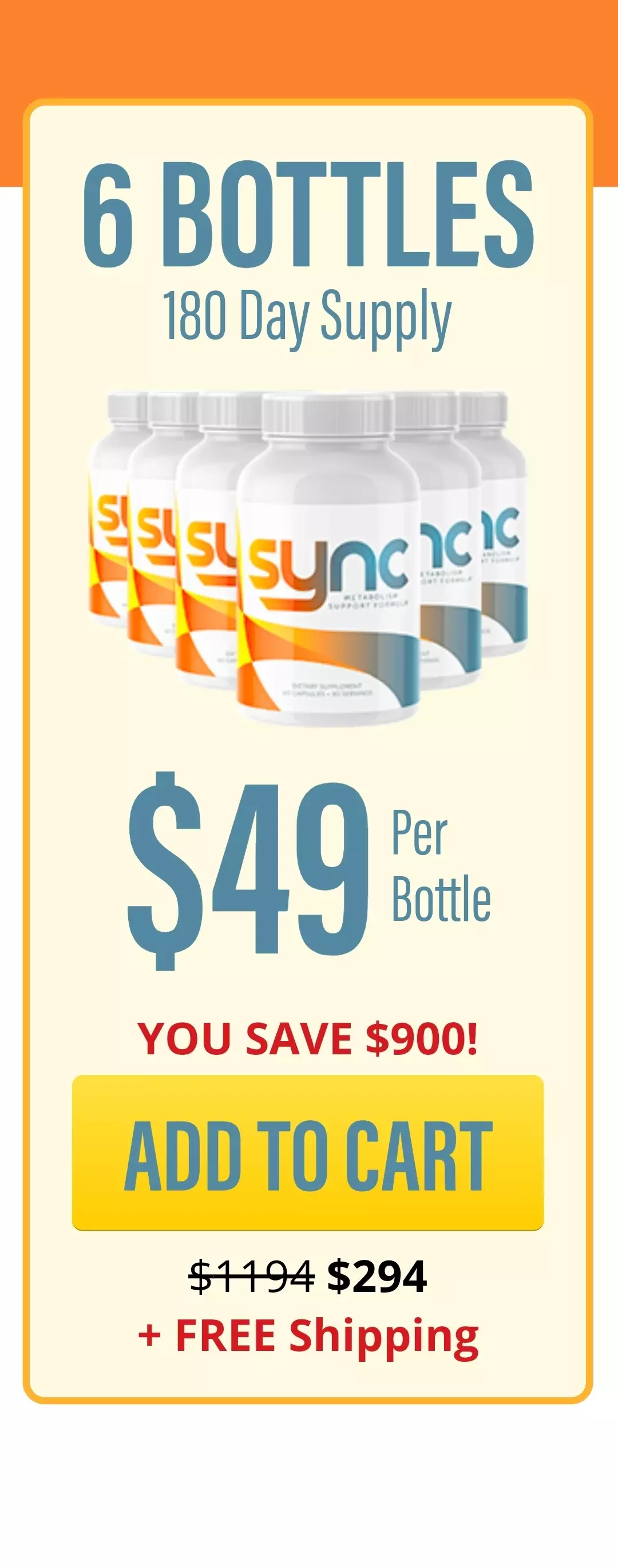 Sync 6 bottles pricing